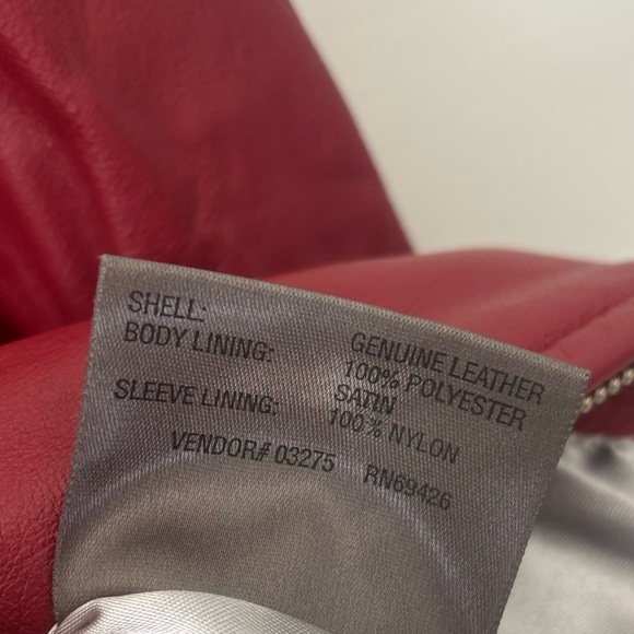 Wilson’s Leather Maxima Red Leather Jacket Bikercore Zip Up Vintage Y2K - Picture 8 of 10